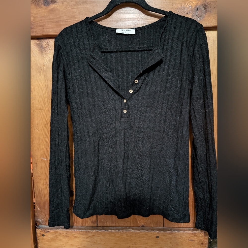 Black Henley Long Sleeve